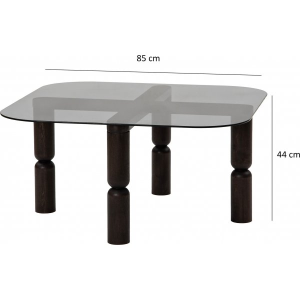 Table basse Kei 80 x 80 cm - Anthracite/fumée Table basse Kei 80 x 80 cm - Anthracite/fumée