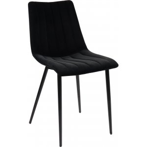 Kayla stoel van zwart fluweel + Meubelpoten