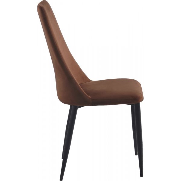 Chaise de salle à manger Eli - Velours couleur rouille Chaise de salle à manger Eli - Velours couleur rouille