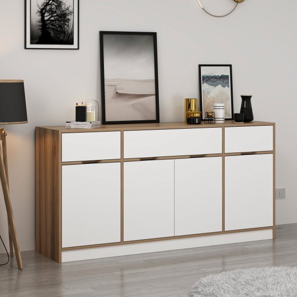 Buffet Elina - Blanc/marron Buffet Elina - Blanc/marron