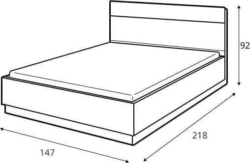 Dentro 140 x 200 cm säng med förvaring - Vit/stirling ek Dentro 140 x 200 cm säng med förvaring - Vit/stirling ek