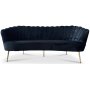 Snckan 3-sits soffa - Svart sammet / Mssing