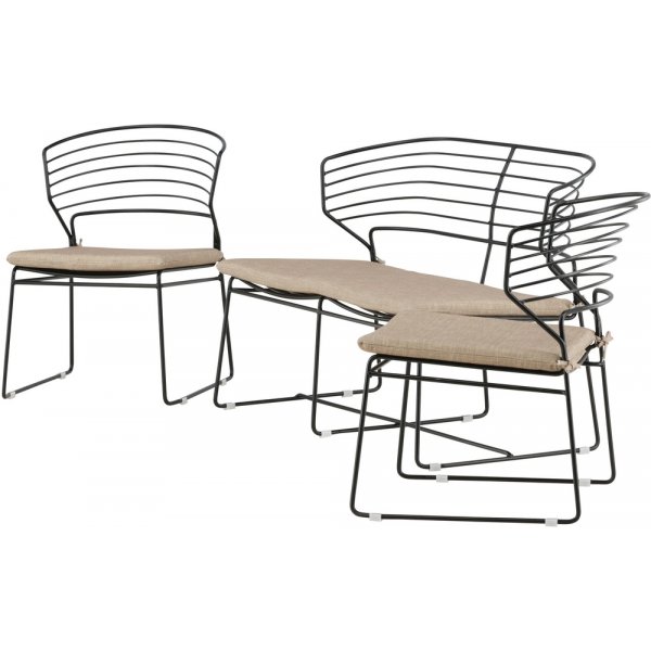 Groupe de canapés Milano - Noir/Beige sable Groupe de canapés Milano - Noir/Beige sable