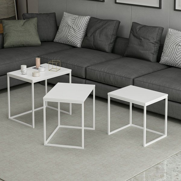 Table Evia 45/50/55 x 36/38/40 cm - Blanc Table Evia 45/50/55 x 36/38/40 cm - Blanc