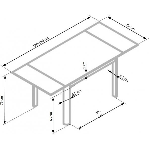 Table à manger Geneviève 120-180 cm - Blanc/beige Table à manger Geneviève 120-180 cm - Blanc/beige