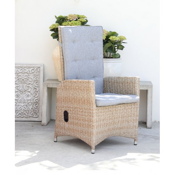 Sienna st�llbar f�t�lj - Rotting naturf�rgad