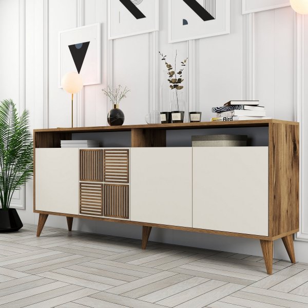 Buffet Milan 180 cm - Noyer/crme