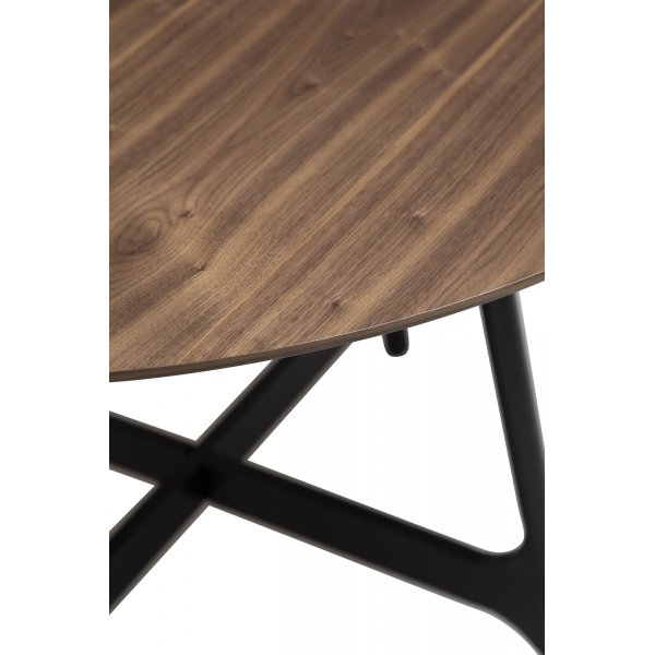 Table  manger Ooid 120 cm - Placage noyer/noir