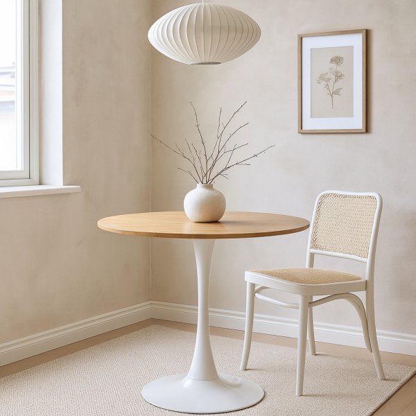 Matbord ek/vit 80 cm - Sumner