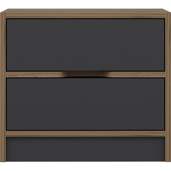 Elina nachtkastje - Walnoot/antraciet