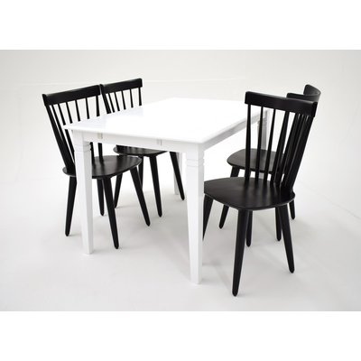 Sofiero matgrupp - Bord inklusive 4 st stolar - Vit / svart