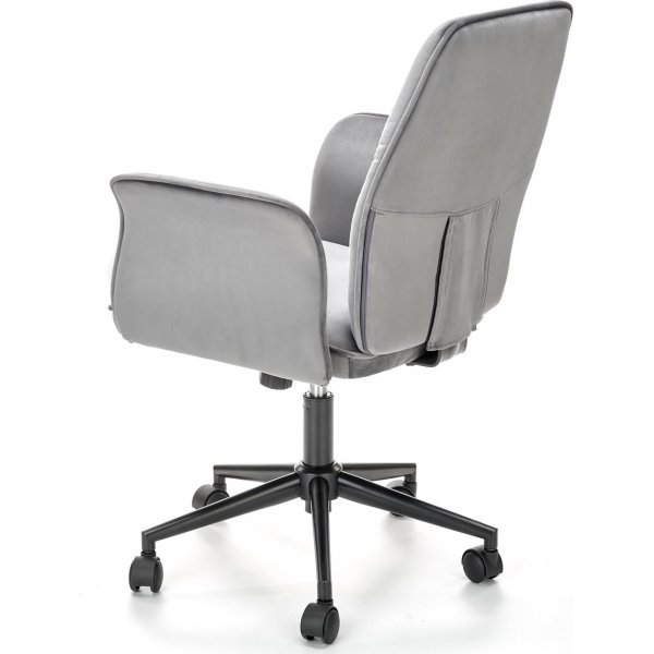 Chaise de bureau Run en velours gris Chaise de bureau Run en velours gris