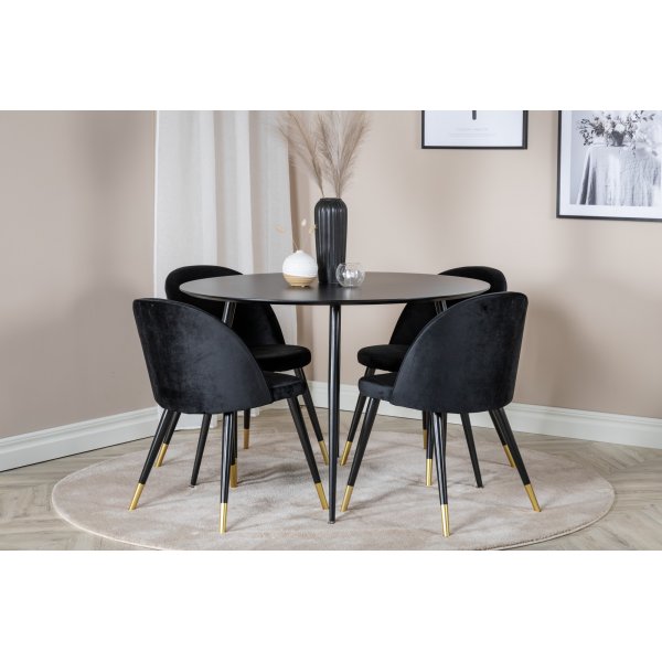 Chaise de salle  manger Alice - Noir/laiton