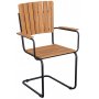 Holm� utematstol med armst�d brun/svart