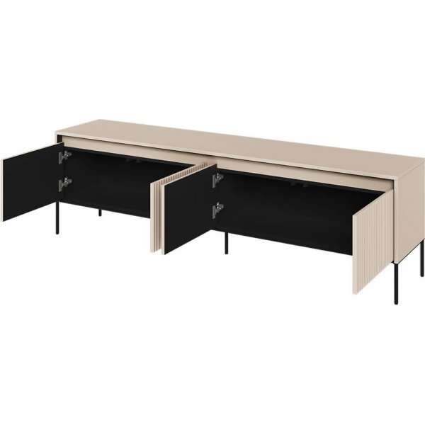 TV-bnk med LED - Beige/svart