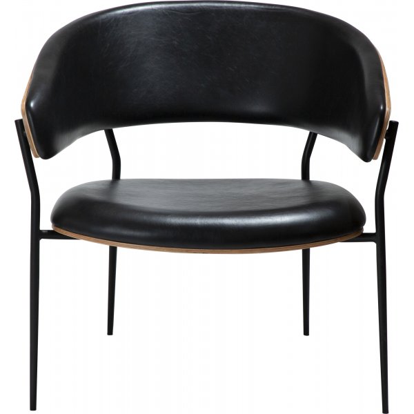 Chaise longue pour berceau - PU noir/placage noyer