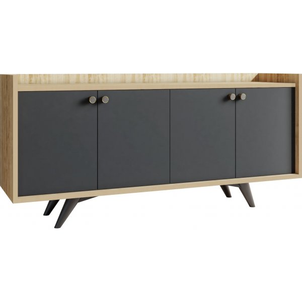 Pilar dressoir - Antraciet/eiken
