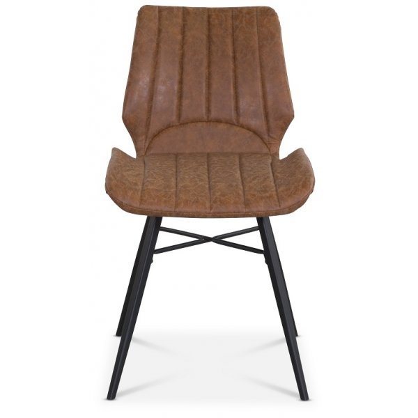 Unique matstol - Brun vintage läder look Unique matstol - Brun vintage läder look