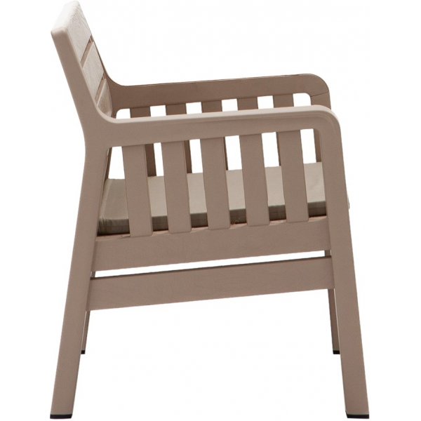 Groupe salon Lara avec canapé 3 places, 2 fauteuils et table - Cappuccino Groupe salon Lara avec canapé 3 places, 2 fauteuils et table - Cappuccino