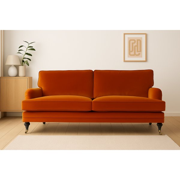 Soffa Howard London Premium 225 cm - Orange sammet Soffa Howard London Premium 225 cm - Orange sammet