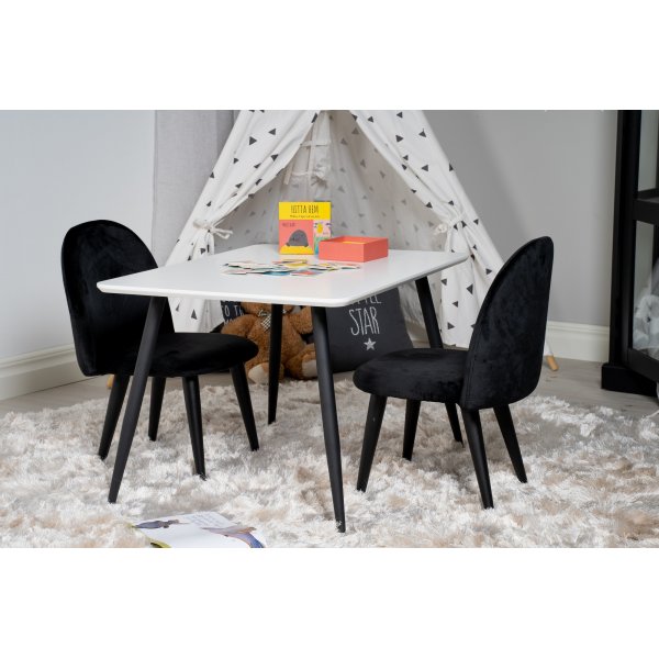 Chaise de salle à manger Alice XXS - Velours noir Chaise de salle à manger Alice XXS - Velours noir