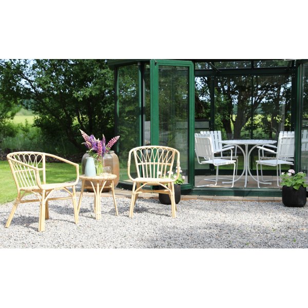 Bali terrass set i rotting - Bord med 2 stolar