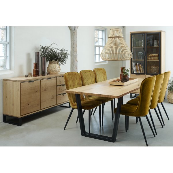 Vitrine encastrée Livia en chêne avec portes vitrées Vitrine encastrée Livia en chêne avec portes vitrées