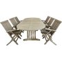 Salt ovalt matbord i teak 180-240 cm butterfly - Gr teak + Trolja fr mbler