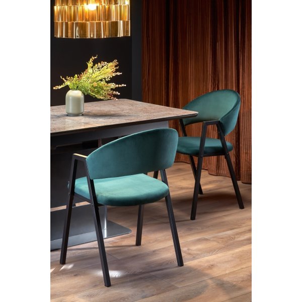 Table à manger Martin 160-200 x 90 cm - Gris foncé/noir Table à manger Martin 160-200 x 90 cm - Gris foncé/noir