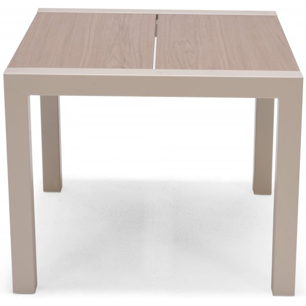 Urbanite cafgroep met tafel 51 x 51 cm en 2 stapelbare eetkamerstoelen - Beige