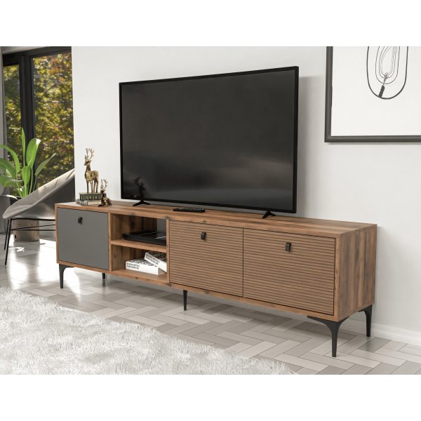 Meuble TV Vision - Noyer/anthracite Meuble TV Vision - Noyer/anthracite