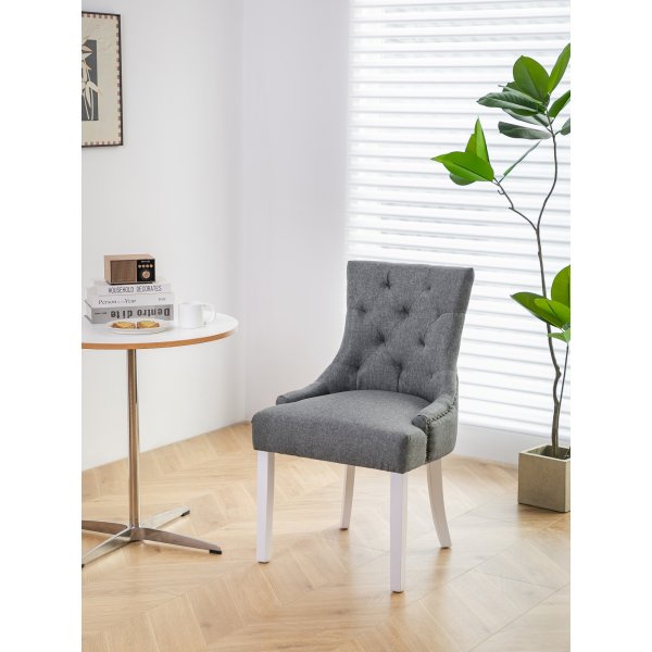 Chaise Tuva Newport avec poignée dossier - Gris/blanc Chaise Tuva Newport avec poignée dossier - Gris/blanc