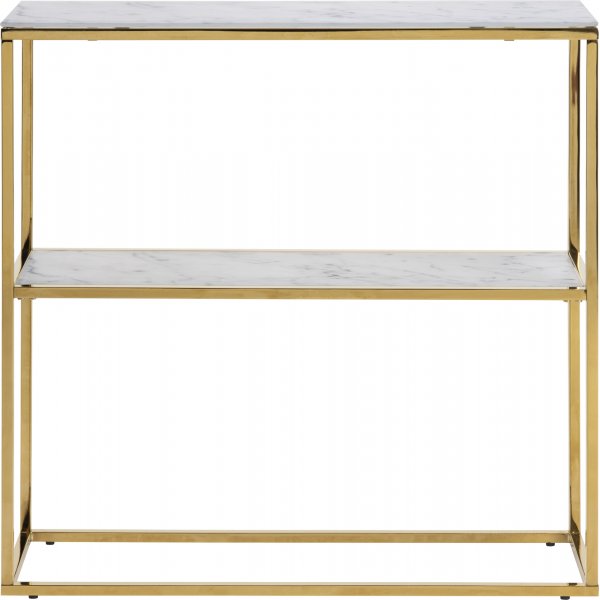 Alisma consoletafel 79,5 cm - Wit marmer/goud