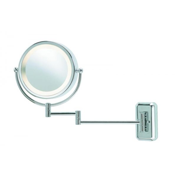 Face Vgglampa med spegel - Krom