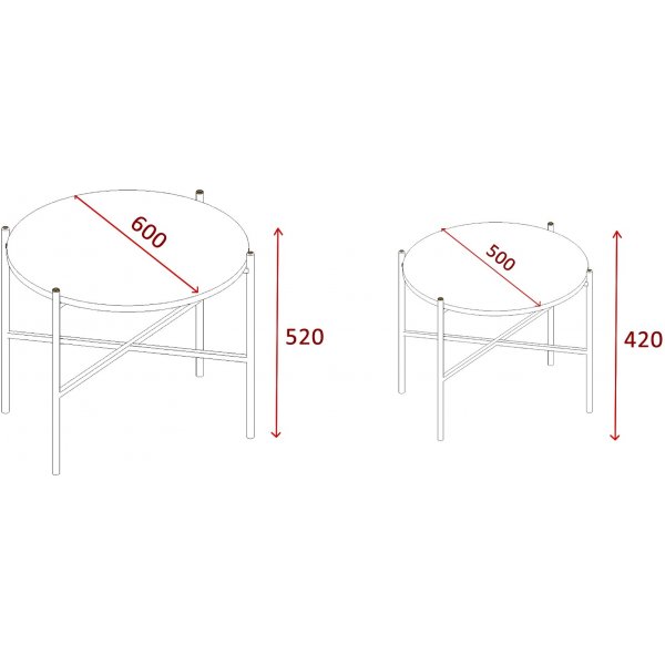 Ensemble table basse Thermo Ø60/50 cm - Pin/noir Ensemble table basse Thermo Ø60/50 cm - Pin/noir