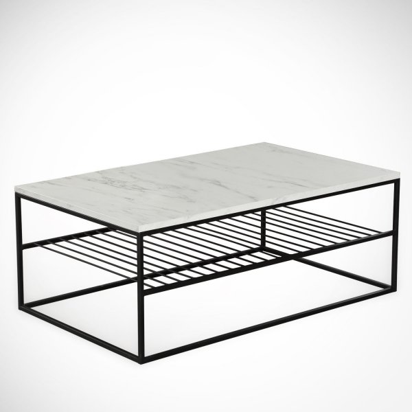 Table basse Etna 95 x 55 cm - Blanc/noir Table basse Etna 95 x 55 cm - Blanc/noir
