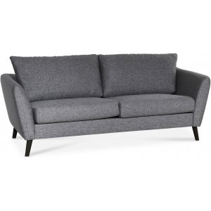 Country 2-sits soffa - Grå (tyg) / Svarta ben + Möbelvårdskit för textilier