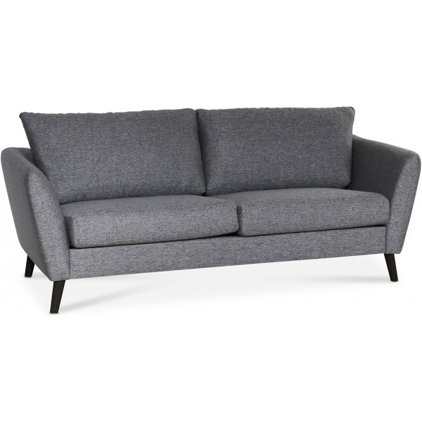 Country 2-sits soffa - Gr (tyg) / Svarta ben + Mbeltassar
