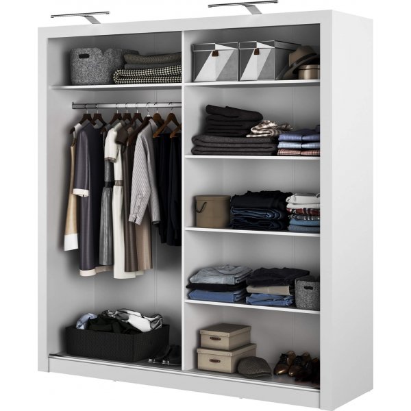 Armoire Einar 16 avec éclairage LED - Blanc Armoire Einar 16 avec éclairage LED - Blanc