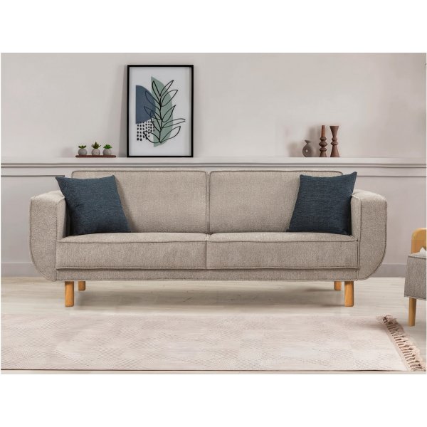 Canapé lit Berjer 3 places - Gris/chêne Canapé lit Berjer 3 places - Gris/chêne