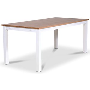 Dalarös matbord 180 cm - vit / oljad ek - Ingen tilläggsskiva