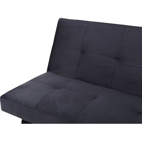 Bäddsoffa i mörkgrå sammet + Möbeltassar Bäddsoffa i mörkgrå sammet + Möbeltassar