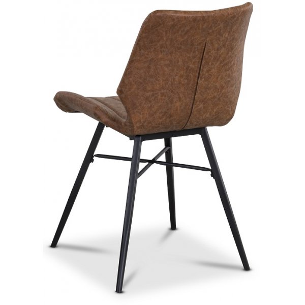 Unique matstol - Brun vintage läder look Unique matstol - Brun vintage läder look