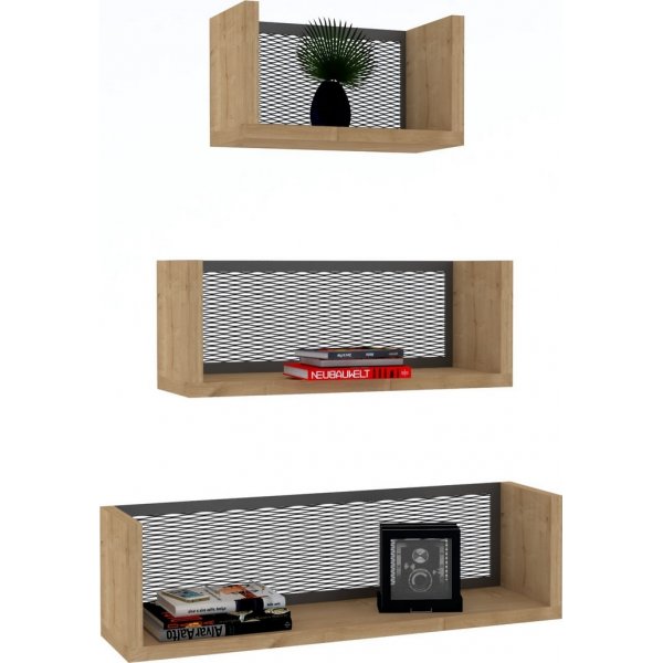 Buster vägghylla - Ek/svart Buster vägghylla - Ek/svart