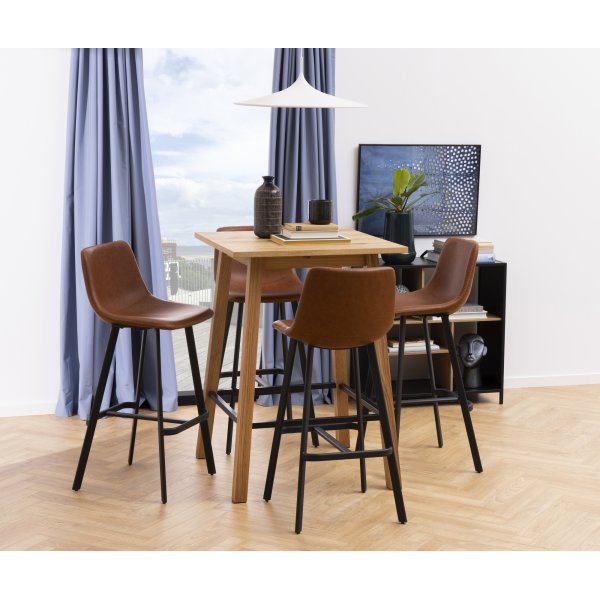 Tabouret de bar Oregon - PU marron/blanc Tabouret de bar Oregon - PU marron/blanc