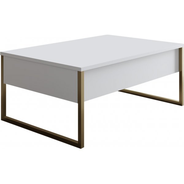 Lux soffbord 90 x 60 cm - Vit/guld