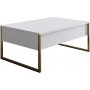 Lux soffbord 90 x 60 cm - Vit/guld