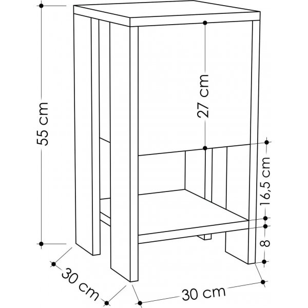 Ema sängbord - Ljus mocka/vinröd Ema sängbord - Ljus mocka/vinröd
