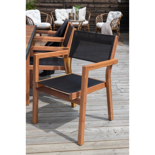 Venice matstol - Svart/Natur