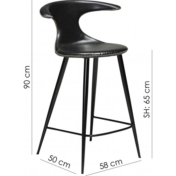 Tabouret de bar Flair 90 cm - Cuir noir Tabouret de bar Flair 90 cm - Cuir noir